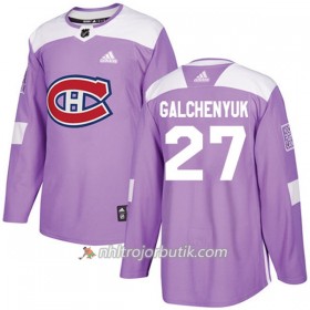 Män Ishockey Montreal Canadiens Tröja Alex Galchenyuk 27 Adidas 2017-2018 Lila Fights Cancer Practice Authentic